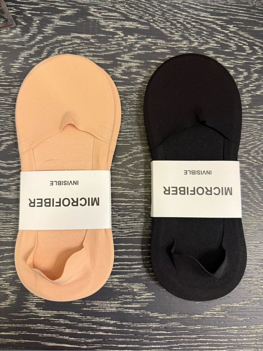 No Show Socks Nylon Liners Black & Nude 2 Pairs Each Color